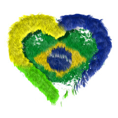 Fototapeta na wymiar plush brazil flag illustration