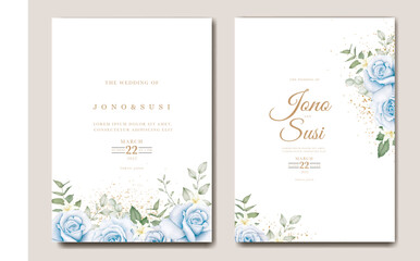 Beautiful Floral Wreath Wedding Invitation Card