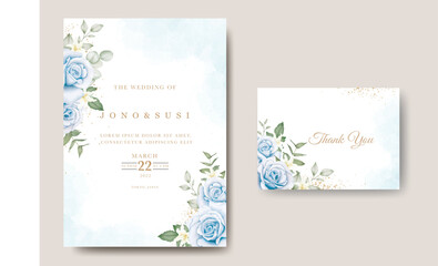 Beautiful Floral Wreath Wedding Invitation Card