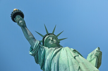 Statue of Liberty with blue sky