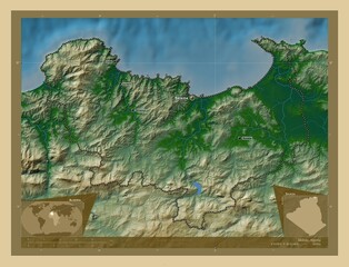 Skikda, Algeria. Physical. Labelled points of cities