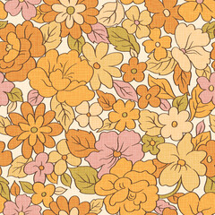 seamless retro floral pattern