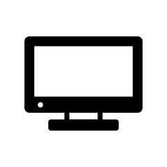 Monitor icon in black color.