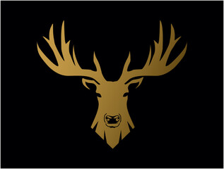 silhouette of a deer head