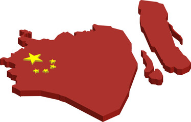 3D isometric shanghai map. PNG illustration