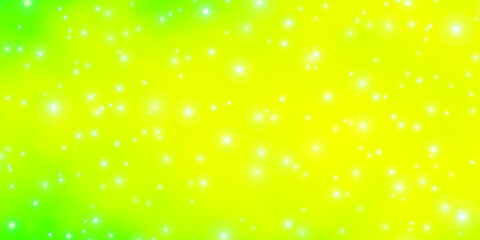 Light Green, Yellow vector template with neon stars.