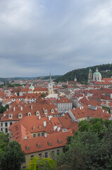 Fototapeta na wymiar Prague cityscape panorama - city landscape of old town with the Prague Castle, Prague,