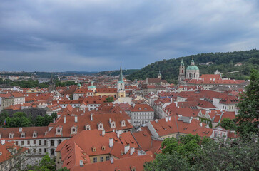 Fototapeta na wymiar Prague cityscape panorama - city landscape of old town with the Prague Castle, Prague,