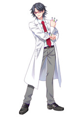 Full body illustration of anime-style boy
