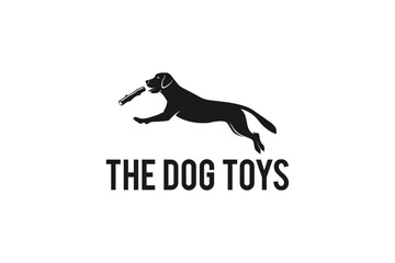 Dog toys logo animal labrador jump silhouette icon symbol