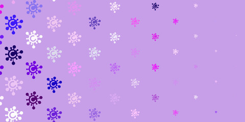 Light Purple, Pink vector pattern with coronavirus elements.
