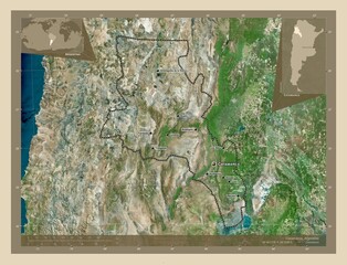 Catamarca, Argentina. High-res satellite. Labelled points of cities
