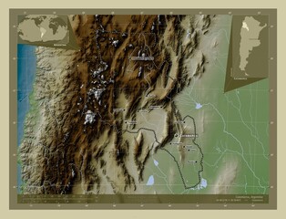 Catamarca, Argentina. Labelled points of cities