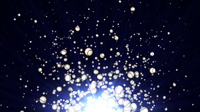 Flying BASEBALL BALLS, Animation, Background, Loop
