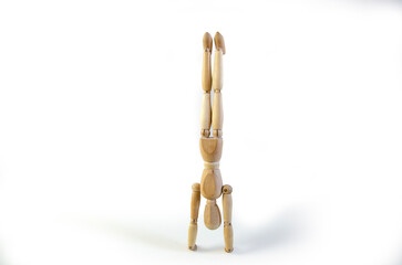 asana from yoga figurines on white background
