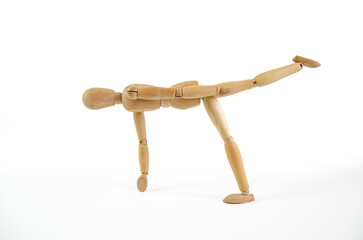 asana from yoga figurines on white background