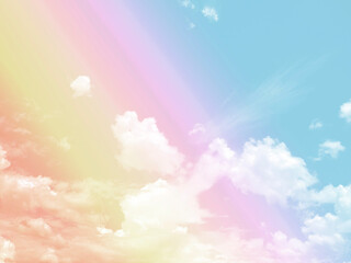 Plakat Sky and clouds in pastel tones for graphic design or wallpaper