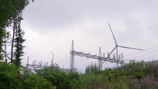 Power Generation Plant.
Switchyard and wind turbines.
