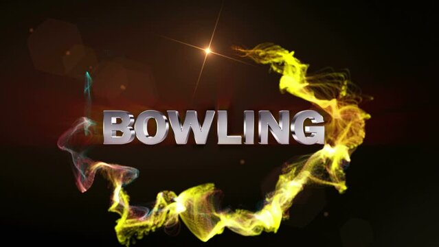 BOWLING Silver Text Animation, Loop 
