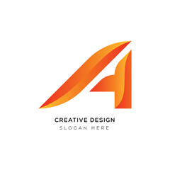 Creative gradient letter a logo design template