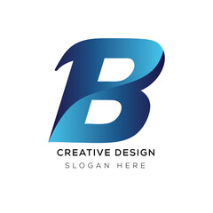 Creative gradient letter B logo design template