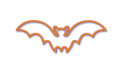 Obraz premium halloween party trick or treat bat neon banner sign for light banner, bright signboard vector illustration
