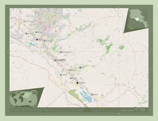 Ararat, Armenia. OSM. Labelled points of cities