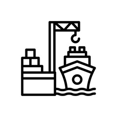 Naklejka premium Black line icon for harbor