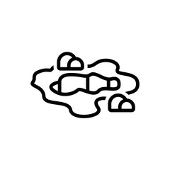 Black line icon for pit crater