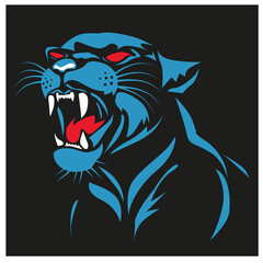 Panther illustration. panther logo ,art, icon , symbol, panther line art colours vector. graphic vector