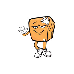 Naklejka premium box character cartoon mascot vector