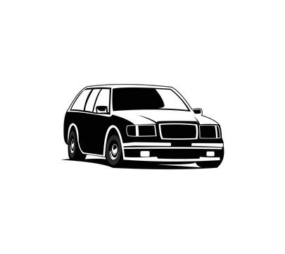 Muscle car vector image isolated in black and white color