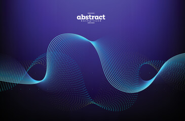 ocean wave flowline with striped on navyblue biology genetic technology background can be use for website cover brochure template advertisement poster banner package design beverage label vector eps.