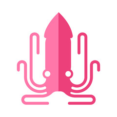 pink squid octopus kraken icon 