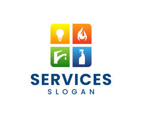 Home Service Logo Design. House Service Logo