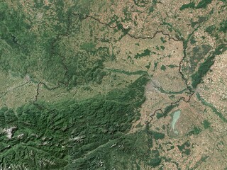 Fototapeta na wymiar Niederosterreich, Austria. High-res satellite. No legend