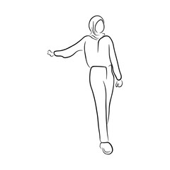 Woman pose line art style