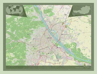 Wien, Austria. OSM. Labelled points of cities