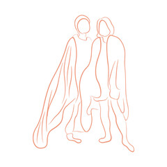 Woman pose line art style