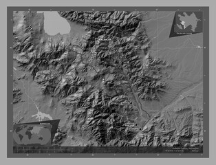 Kalbajar-Lachin, Azerbaijan. Bilevel. Labelled points of cities