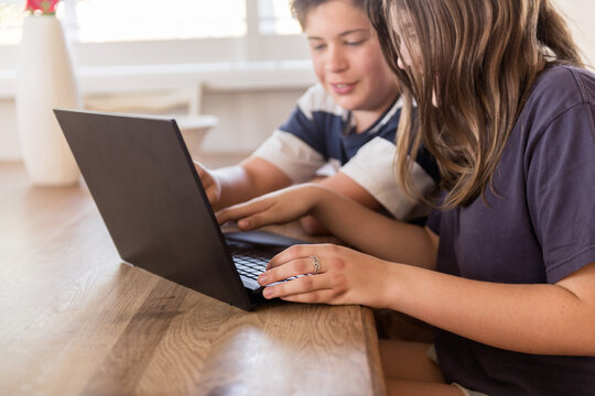 Students Using Computer To Study