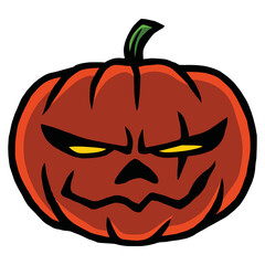 Halloween  Jack O Lantern Helloween Pumpkin Lightning Cartoon Character Design Vector Drawing Illustration