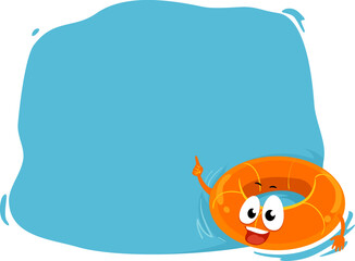Mascot Aqua Board Floatation Device Illustration