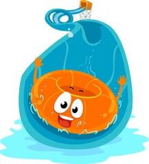 Mascot Floatation Device Play Slide Illustration