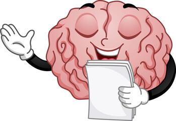 Brain Mascot Reading Script in a Play