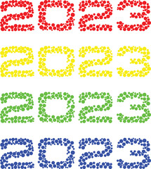 2023 year design template. Year name beautiful design. Circle shape 2023 year name design. Abstract vector design. 