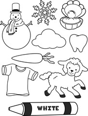 Color White Coloring Book Illustration