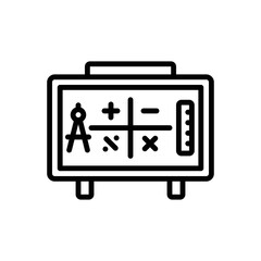 Black line icon for math