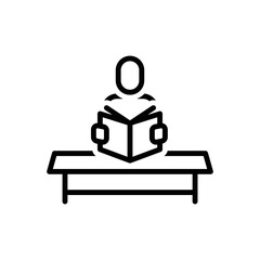 Black line icon for read