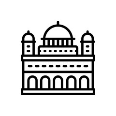 Black line icon for secretariat